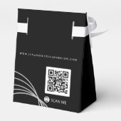 Gepersonaliseerd thema rond zwart huwelijk bedankdoosjes (Achterkant)