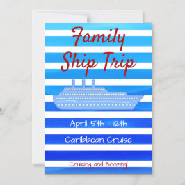 Gepersonaliseerd thema van cruise door magneet magnetische uitnodiging