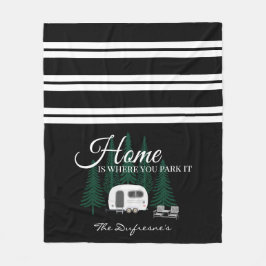 Gepersonaliseerd "Thuis is waar je het parkeert" Fleece Deken