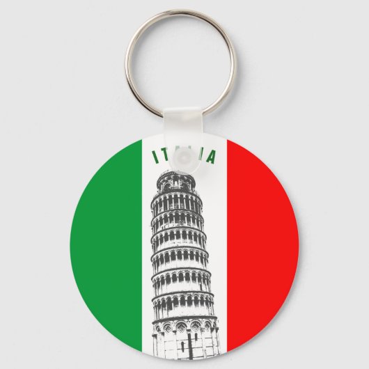 Gepersonaliseerd toren van de Pisa en de Italiaans Sleutelhanger (Voorkant)