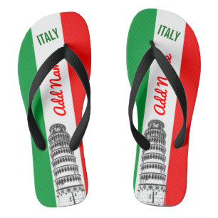 Gepersonaliseerd toren van de Pisa en de Italiaans Teenslippers