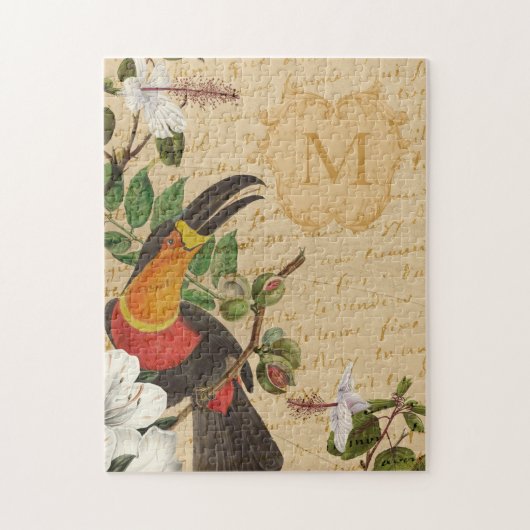 Gepersonaliseerd Toucan-monogram Legpuzzel (Verticaal)