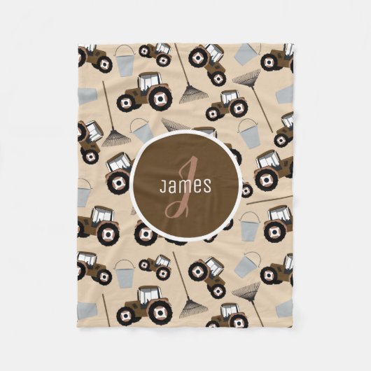 Gepersonaliseerd tractorpatroonpatroonuitrusting fleece deken (Voorkant)
