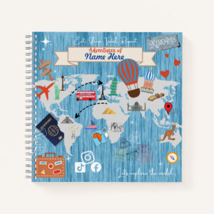 Gepersonaliseerd Travelog-laptop Notitieboek