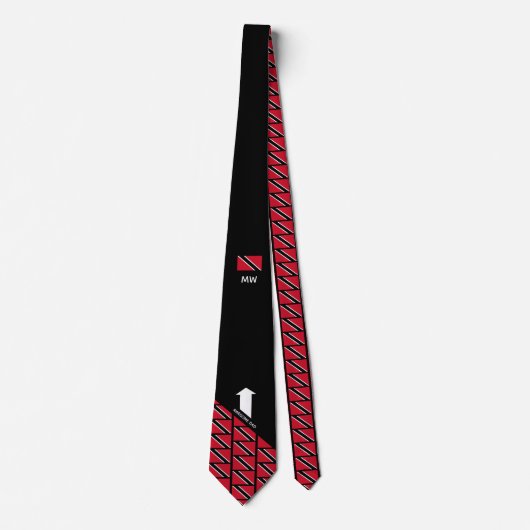 Gepersonaliseerd TRINIDAD FLAG Monogram Stropdas (Voorkant)