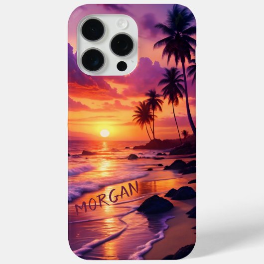 Gepersonaliseerd Tropical Sunset Beach - Dromerige Case-Mate iPhone Case (Achterkant)