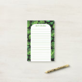 Gepersonaliseerd tropisch monstera Leaf Patroon Post-it® Notes (Op bureau)