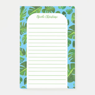 Gepersonaliseerd tropisch monstera Leaf Patroon Post-it® Notes