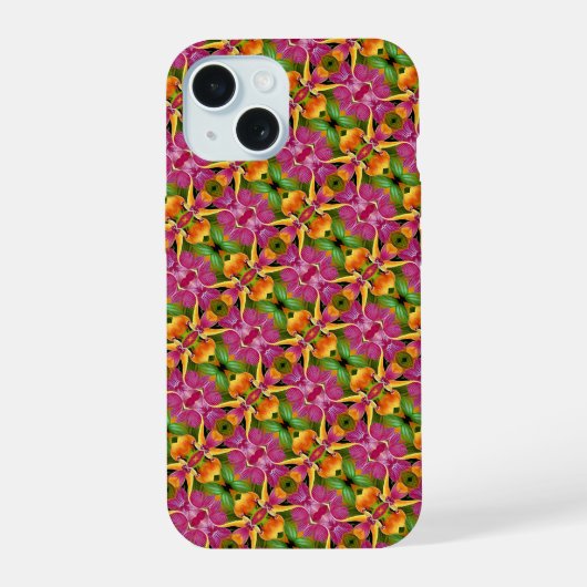 Gepersonaliseerd Tropisch Paradijs Boho Monogram iPhone 15 Hoesje (Achterkant)