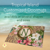 Gepersonaliseerd tropisch strand monogram deurmat