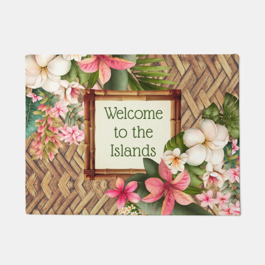 Gepersonaliseerd Tropisch welkom op de eilanden Deurmat (Voorkant)