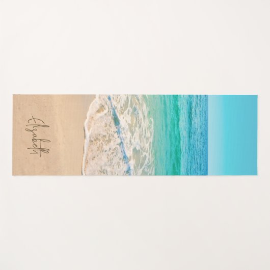 Gepersonaliseerd tropisch zandstrand yogamat (Voorkant (horizontaal))
