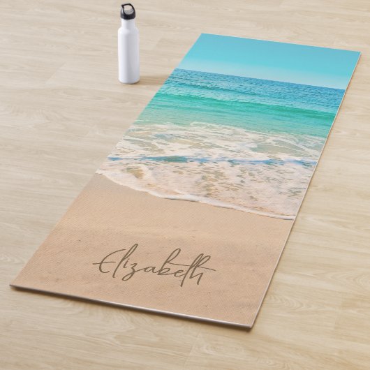 Gepersonaliseerd tropisch zandstrand yogamat (In situ)