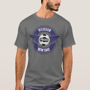 Gepersonaliseerd Trots Nieuw Papa Voetbal Thema T-shirt