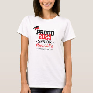 Gepersonaliseerd trotse school senior afstuderen t-shirt