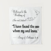 Gepersonaliseerd trouwtapijt wandkleed (Voorkant)
