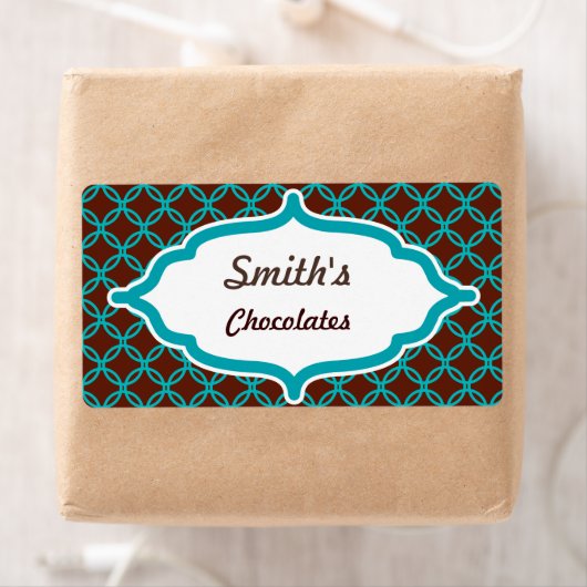 Gepersonaliseerd Turquoise Lace Labels (Insitu)