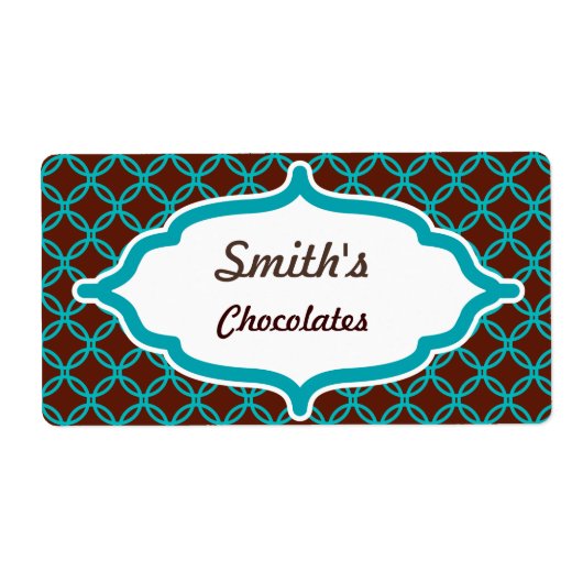 Gepersonaliseerd Turquoise Lace Labels (Voorkant)