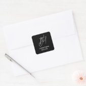 Gepersonaliseerd Twee Monogram van het Initiaal me Vierkante Sticker (Envelop)