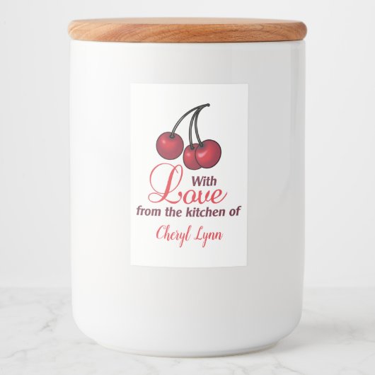 Gepersonaliseerd uit de keuken van voedselcontainer etiket (Voorkant)