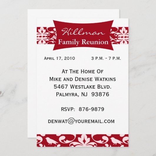 Gepersonaliseerd uitnodiging tot gezinshereniging (Voorkant / Achterkant)