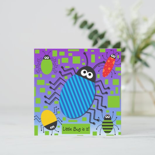 Gepersonaliseerd uitnodiging van Buggy Birthday (Staand voorkant)