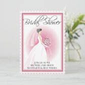 Gepersonaliseerd uitnodiging voor een bridal (Staand voorkant)