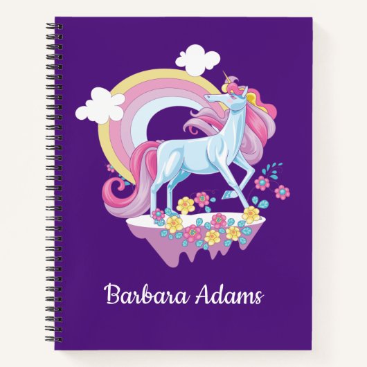 Gepersonaliseerd Unicorn Sketchbook Notitieboek (Voorkant)