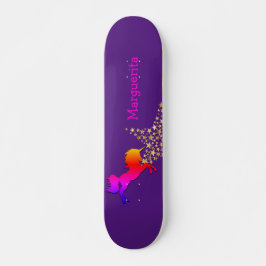 Gepersonaliseerd UNICORN Starry Paars Skateboard