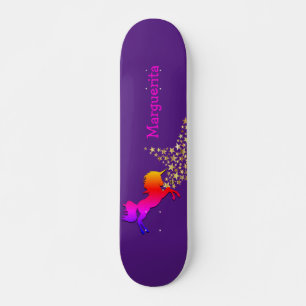 Gepersonaliseerd UNICORN Starry Paars Skateboard