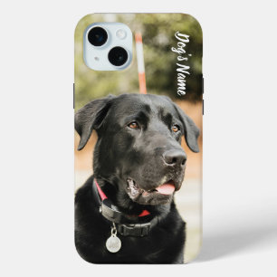 Gepersonaliseerd uw Black Labrador Dog Foto & Naam iPhone 15 Mini Hoesje