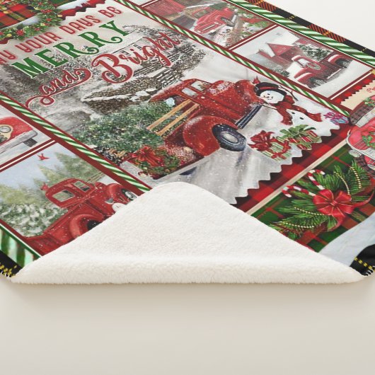 Gepersonaliseerd uw dag Vrolijk en helder, Kerstmi Sherpa Deken (3/4)