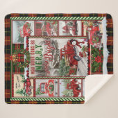 Gepersonaliseerd uw dag Vrolijk en helder, Kerstmi Sherpa Deken (Voorkant (horizontaal))