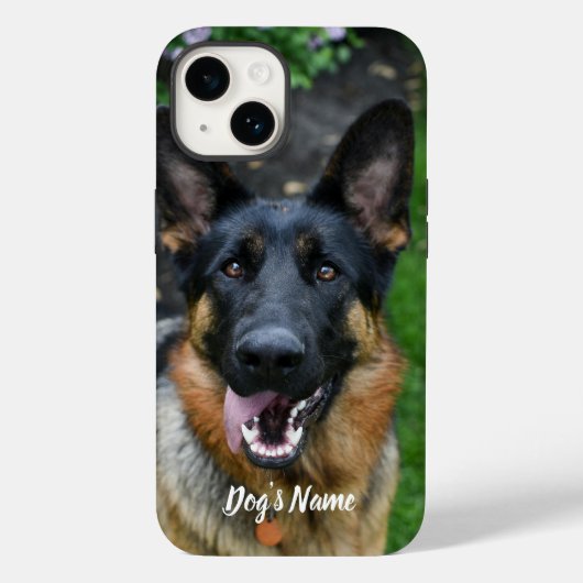 Gepersonaliseerd uw Duitse Herder Hond Foto & Naam Case-Mate iPhone Case (Achterkant)