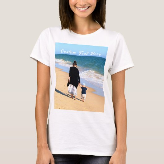 Gepersonaliseerd uw foto T-shirt met aangepaste te (Voorkant)