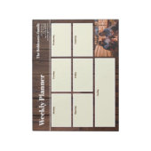 Gepersonaliseerd uw foto Weekly Planner Rustic Woo Notitieblok (Gedraaid)