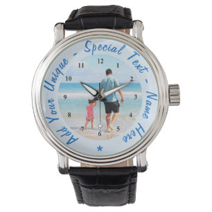 Gepersonaliseerd uw fotohorloge met aangepaste tek horloge