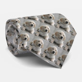 Gepersonaliseerd uw hond foto dubbelzijdig stropdas (Opgerold)
