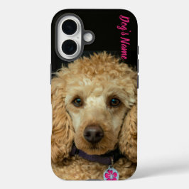 Gepersonaliseerd uw Poedel Hond Foto & Naam iPhone 16 Hoesje