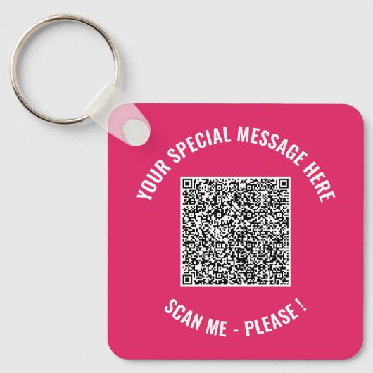 Gepersonaliseerd Uw QR-code Aangepaste tekst sleut Sleutelhanger (Voorkant)