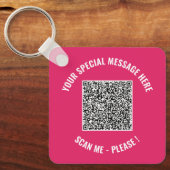 Gepersonaliseerd Uw QR-code Aangepaste tekst sleut Sleutelhanger (Voorkant)