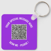 Gepersonaliseerd Uw QR-code Aangepaste tekst sleut Sleutelhanger (Achterkant)