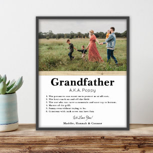 Gepersonaliseerd Vaderdag cadeau voor grootouders Poster