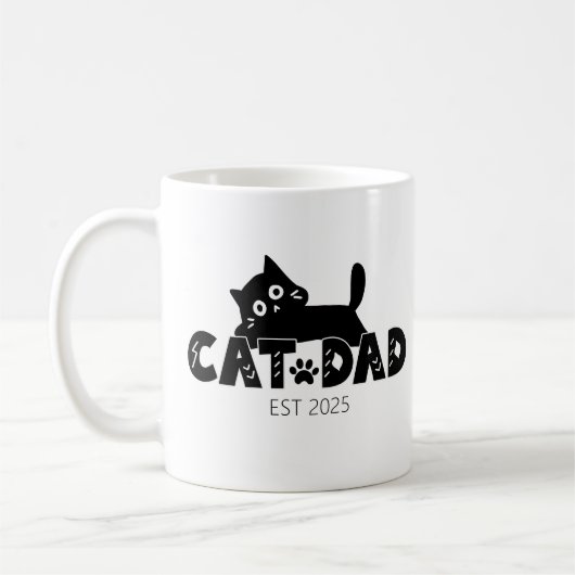 Gepersonaliseerd Vaderdag cadeau voor kattenliefhe Koffiemok (Links)