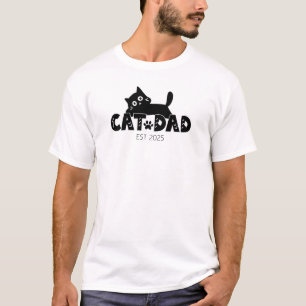 Gepersonaliseerd Vaderdag cadeau voor kattenliefhe T-shirt