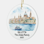Gepersonaliseerd Valletta Ornament, Malta Keramisch Ornament (Links)