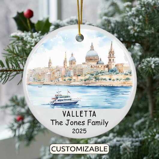 Gepersonaliseerd Valletta Ornament, Malta Keramisch Ornament