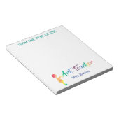 Gepersonaliseerd van het bureau van de kunstleraar notitieblok (Schuin)