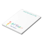 Gepersonaliseerd van het bureau van de kunstleraar notitieblok (Gedraaid)