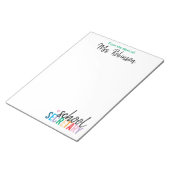 Gepersonaliseerd van het bureau van de schoolsecre notitieblok (Schuin)